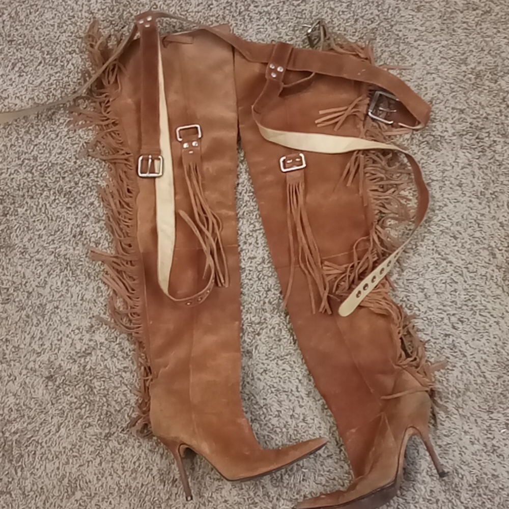 D&G suede boots ** used functioning zippers*may need to be cleaned UNIQUE & RARE